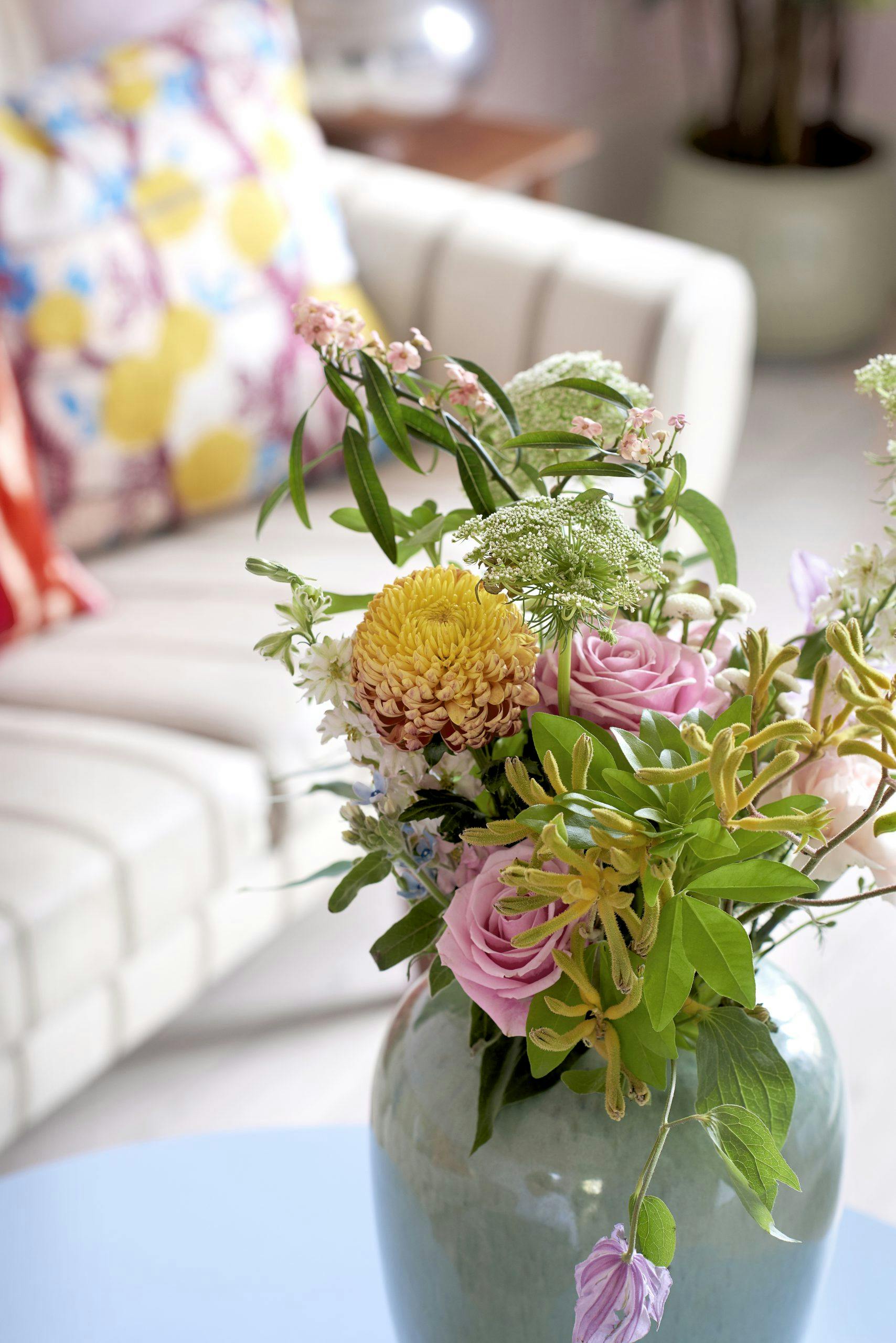 carlabom210610 Blomsterbukett i fin vase